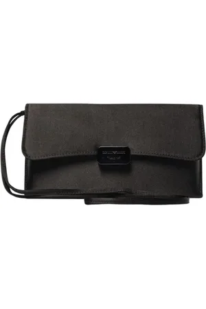 Emporio Armani Tassen, Dames, Zwart, ONE Size, Suède, Zwarte Crossbody Schoudertas