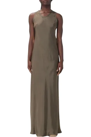 Aspesi Kleedjes, Dames, Groen, XS, Elegante Maxi Slip Jurk in Groen