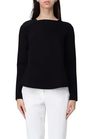 Emporio Armani Truien, Dames, Zwart, XS, Zwarte Gebreide Trui