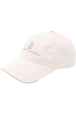 Brunello Cucinelli Accessoires, Heren, Wit, M, Witte Logo Baseball Cap
