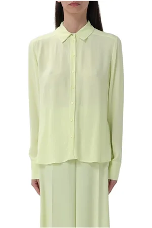 Patrizia Pepe Blouses & Shirts, Dames, Groen, M, Elegante Zijden Blouse Shirt