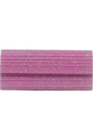 Jimmy Choo Tassen, Dames, Roze, ONE Size, Roze Glitter Clutch Tas