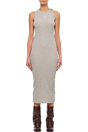 J.W.Anderson Kleedjes, Dames, Grijs, M, Elegante One Shoulder Midi Jurk