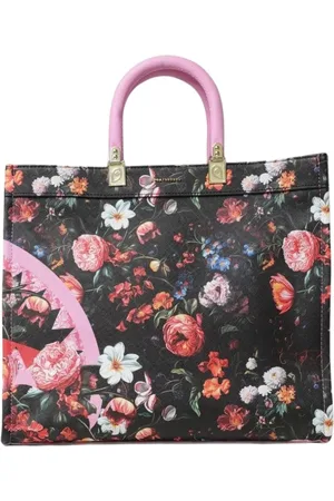 Sprayground Tassen, Dames, Roze, ONE Size, Leer, Stijlvolle Floral Shark Tote Bag