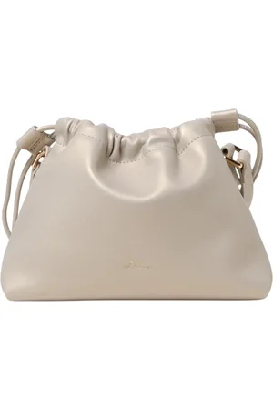 A.P.C. Tassen, Dames, Wit, ONE Size, Stijlvolle Trekkoord Schoudertas