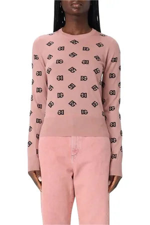 Dolce & Gabbana Truien, Dames, Roze, S, Wol, Roze Elegant Vest Breigoed