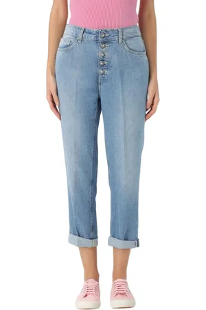 Dondup Jeans, Dames, Blauw, W25, Denim, Stijlvolle Button Fly Denim Jeans