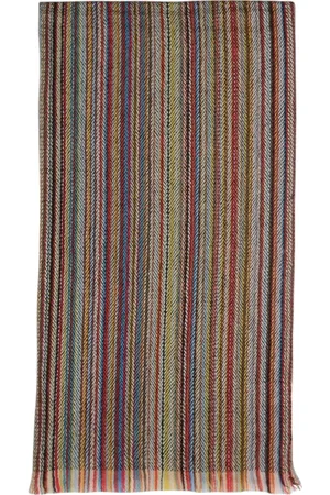 Paul Smith Accessoires, Dames, Veelkleurig, ONE Size, Wol, Gestreepte Wollen Sjaal