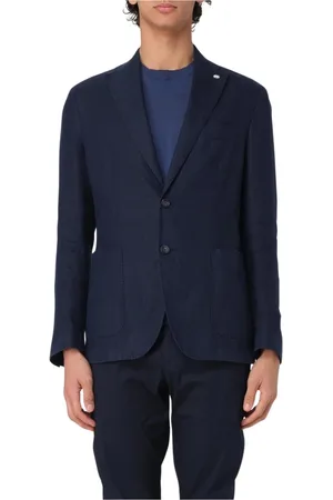 Manuel Ritz Jassen, Heren, Blauw, 2Xl, Linnen, Groen Linnen Pak Jas Stijlvol