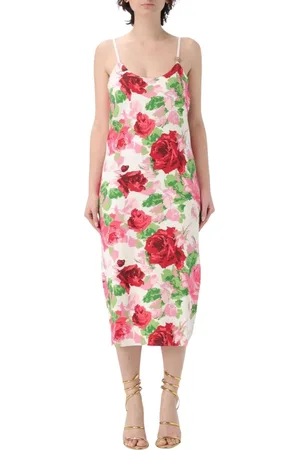 BLUMARINE Kleedjes, Dames, Veelkleurig, L, Elegante Bloemen Slip Jurk