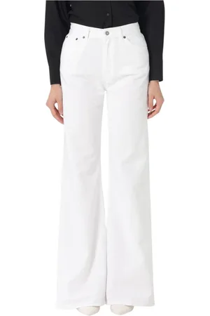 Dondup Jeans, Dames, Wit, W28, Katoen, Witte Wide Leg Jeans