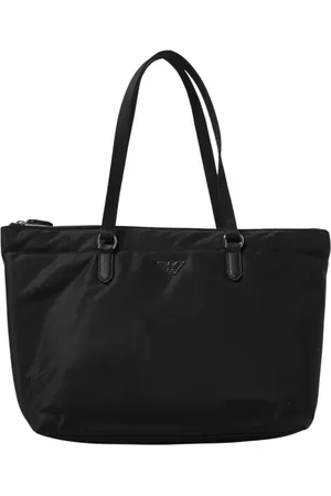 Emporio Armani Tassen, Dames, Zwart, ONE Size, Nylon, Zwarte Tote Tas Elegant Ontwerp