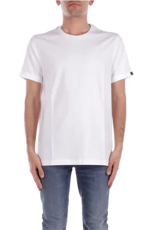 FAY Tops, Heren, Wit, M, Katoen, Logo Front T-shirt Wit