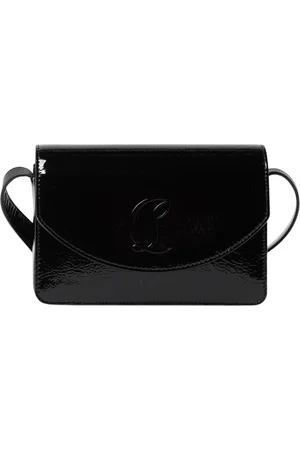 Christian Louboutin Tassen, Dames, Zwart, ONE Size, Leer, Zwarte Lakleren Clutch Tas