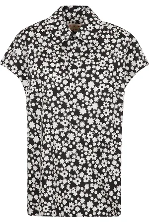 Marni Blouses & Shirts, Dames, Zwart, M, Katoen, Katoenen Bloemenprint Knoopshirt
