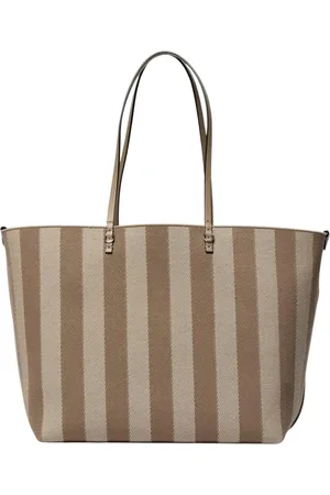 Fendi Tassen, Dames, , ONE Size, Blauwe Gestreepte Tote Tas