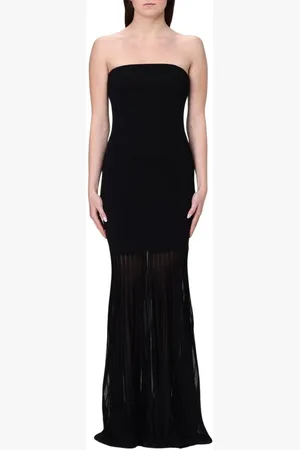 Michael Kors Kleedjes, Dames, Zwart, S, Elegante Zwarte Midi Jurk met Riem