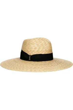 Borsalino Accessoires, Dames, Wit, M, Handgeweven strohoed met grosgrain band