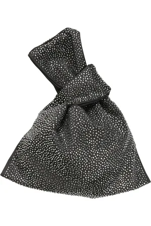 GIUSEPPE DI MORABITO Tassen, Dames, Zwart, ONE Size, Satijn, Beige Satijn Kristal Handtas