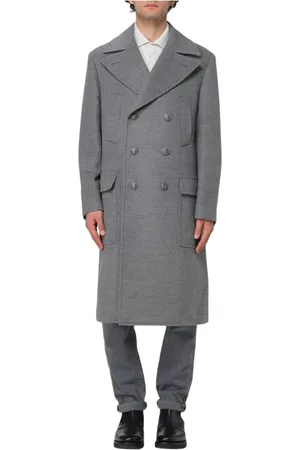 Brunello Cucinelli Mantels, Heren, Grijs, XL, Wol, Luxe Wollen Overjas