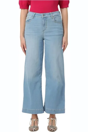 Liu Jo Jeans, Dames, Blauw, W27, Katoen, Navy Wide Leg Jeans Vrouwen