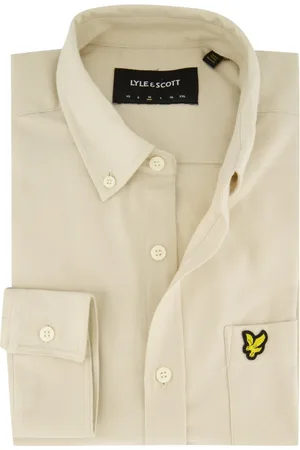 Lyle & Scott Overhemden, Heren, , M, Katoen, Effen Flanellen Overhemd