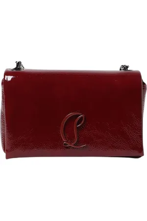 Christian Louboutin Tassen, Dames, Bruin, ONE Size, Leer, Bruine Patentleren Crossbody Tas