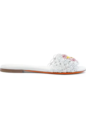 santoni Schoenen, Dames, Wit, 36 1/2 EU, Leer, Geweven nappa leren instapper voor dames