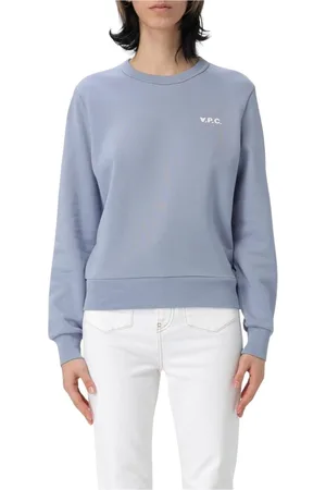 A.P.C. Sweatshirts & Hoodies, Dames, Blauw, XS, Katoen, Blauwe Crew Neck Sweatshirt