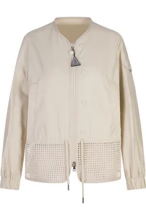 Moncler Jassen, Dames, Wit, XS, Katoen, Witte Jassen met Katoen-Polyamide Mix