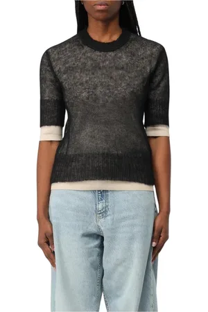 HUGO BOSS Truien, Dames, Zwart, L, Elegant Mohair Pullover Sweater