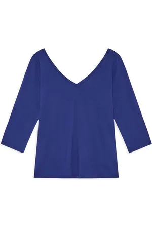 Maliparmi Tops, Dames, Blauw, XL, Jersey T-shirt in diepblauw