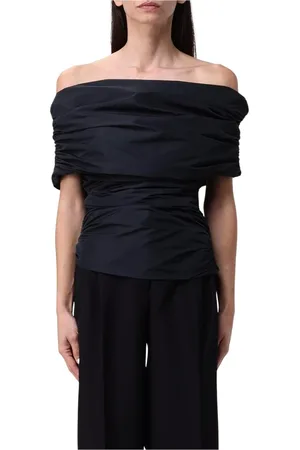 COPERNI Blouses & Shirts, Dames, Zwart, XS, Polyester, Zwarte Off-Shoulder Elegante Top