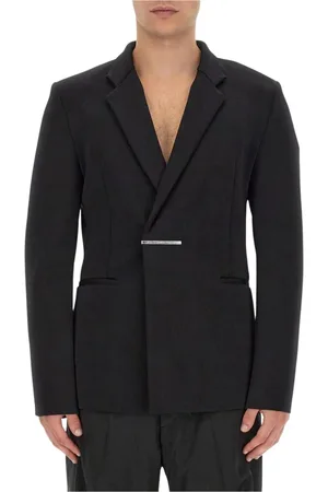 Givenchy Jassen, Heren, Zwart, L, Wol, Klassieke Zwarte Blazer Metalen Accent