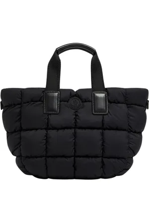 Moncler Tassen, Dames, Zwart, ONE Size, Leer, Gewatteerde Tote Tas Stijlvol en Praktisch