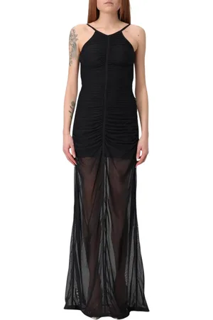 Diesel Kleedjes, Dames, Zwart, S, Polyester, Elegante Zwarte Maxi Jurk