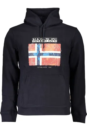 Napapijri Sweatshirts & Hoodies, Heren, Blauw, XL, Katoen, Blauw Fleece Hoodie