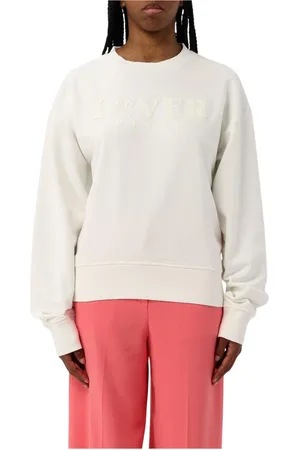 Pinko Sweatshirts & Hoodies, Dames, Wit, XS, Katoen, Witte Geborduurde Sweater voor Vrouwen