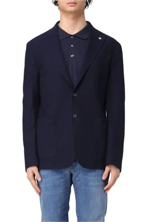 Manuel Ritz Jassen, Heren, Blauw, XL, Blauwe Gebreide Blazer