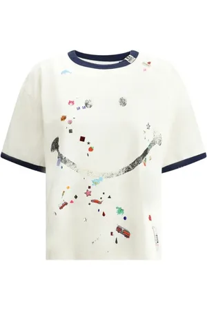 MIHARA YASUHIRO Tops, Dames, Wit, S, Urban Grafisch Print T-shirt