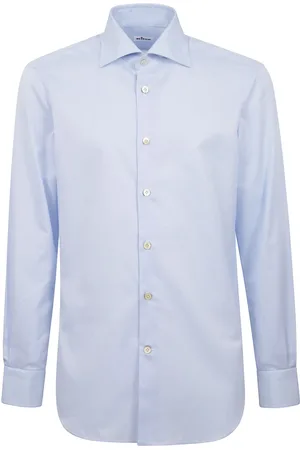 Kiton Overhemden, Heren, Blauw, L, Katoen, Regular Fit Franse Kraag Overhemd