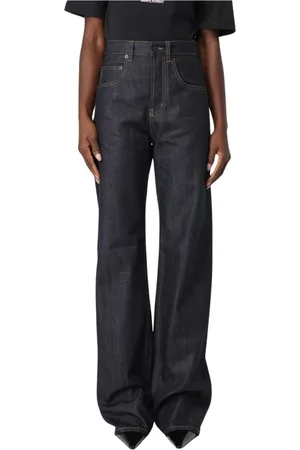 Saint Laurent Jeans, Dames, Zwart, W26, Klassieke zwarte wijde pijp jeans