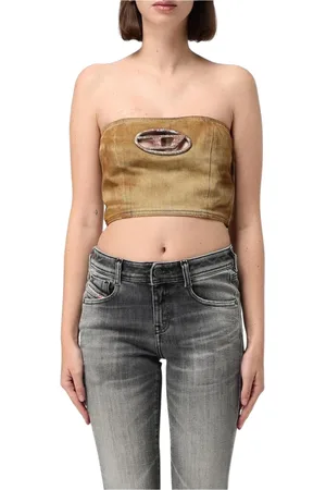 Diesel Tops, Dames, , M, Denim, Denim Tube Top Cutout
