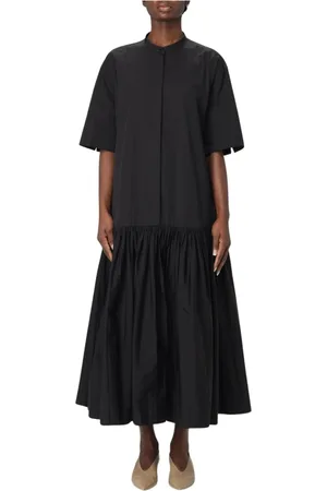 Jil Sander Kleedjes, Dames, Zwart, M, Chique Zwarte Maxi Jurk