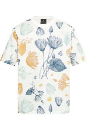 Paul Smith Tops, Heren, Veelkleurig, 2Xl, Katoen, T-shirt met bloemenprint en ronde hals