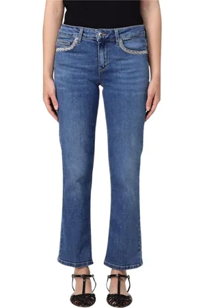 Liu Jo Jeans, Dames, Blauw, W27, Denim, Blauwe Versierde Straight Leg Jeans