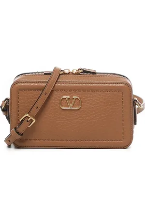 VALENTINO GARAVANI Tassen, Dames, Bruin, ONE Size, Bruine schoudertas met dubbele rits