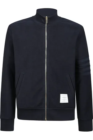 Thom Browne Sweatshirts & Hoodies, Heren, Blauw, M, Katoen, Veelzijdige lentejas met ritssluiting