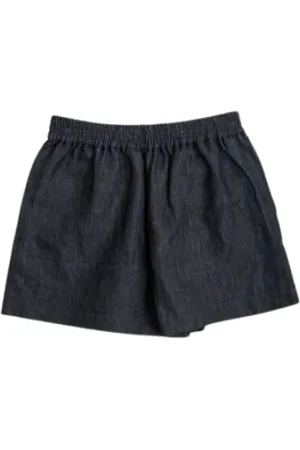 STUDIO NICHOLSON Korte broeken, Heren, Blauw, L, Denim, Denim shorts met elastische tailleband