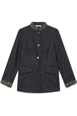 Maliparmi Jassen, Dames, Blauw, XL, Denim, Denim jasje in donkerblauw